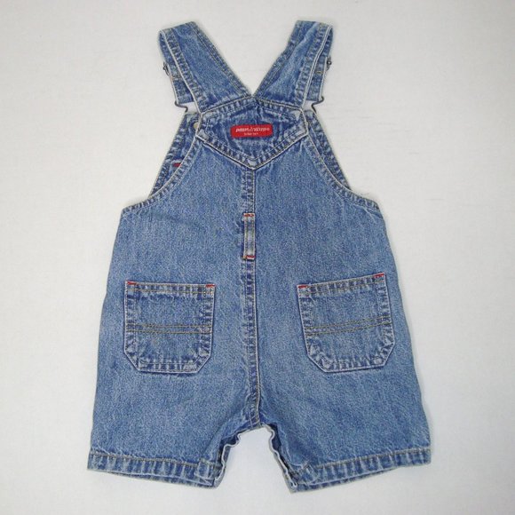Radio Flyer Embroidered Baseball Shortalls Short Overalls Size 6-9 Months - Picture 3 of 8